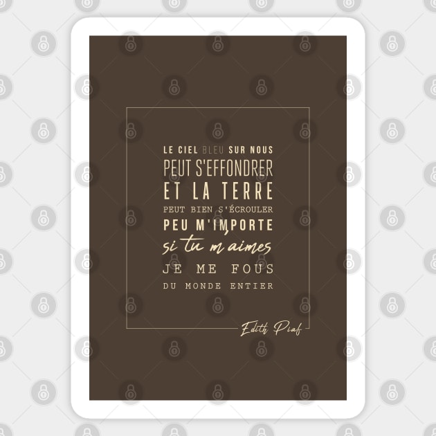 Edith Piaf - Edith Piaf - The hymn to love - Lyrics Sticker by Labonneepoque